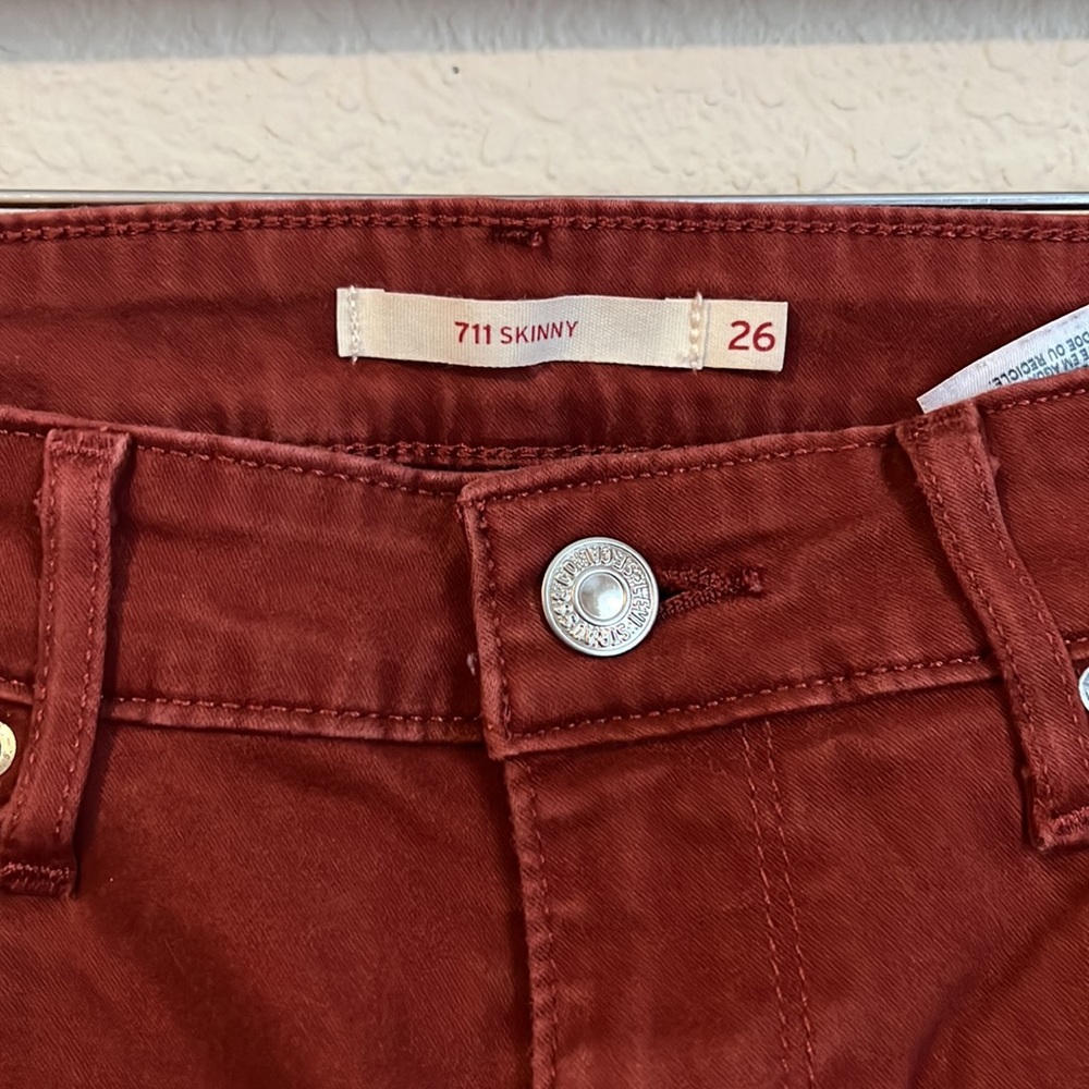 Levi’s Vintage White Tag- Burnt Orange Skinny Jeans - Picture 3 of 5